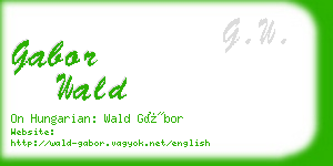 gabor wald business card